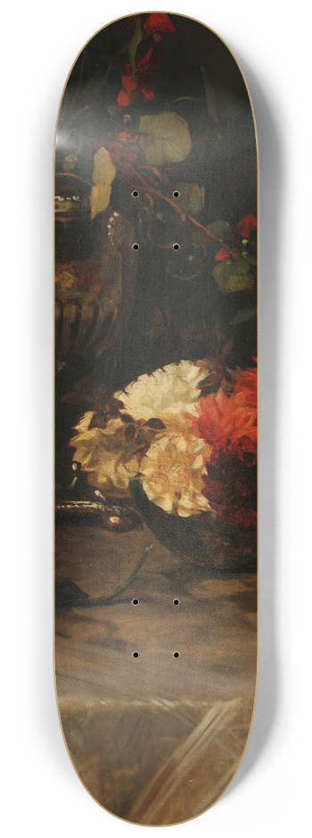 Jacques-mile Blanche - Dahlias et capucines  lurne dargent 8.25 inch art skate deck