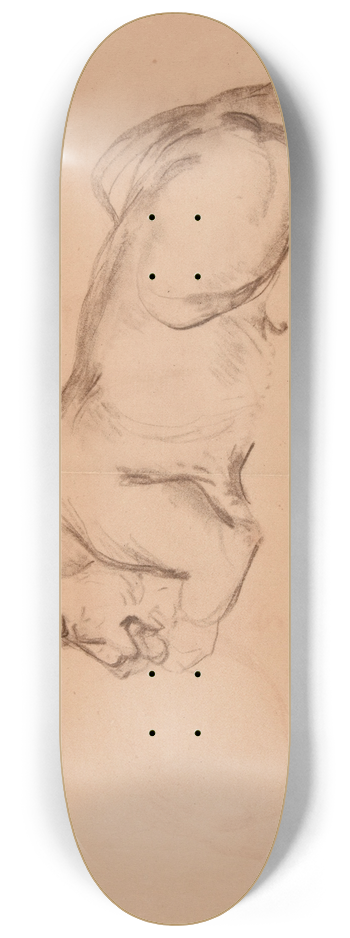 Jacques-Raymond Brascassat - tude de lionne. 8.25 inch art skate deck