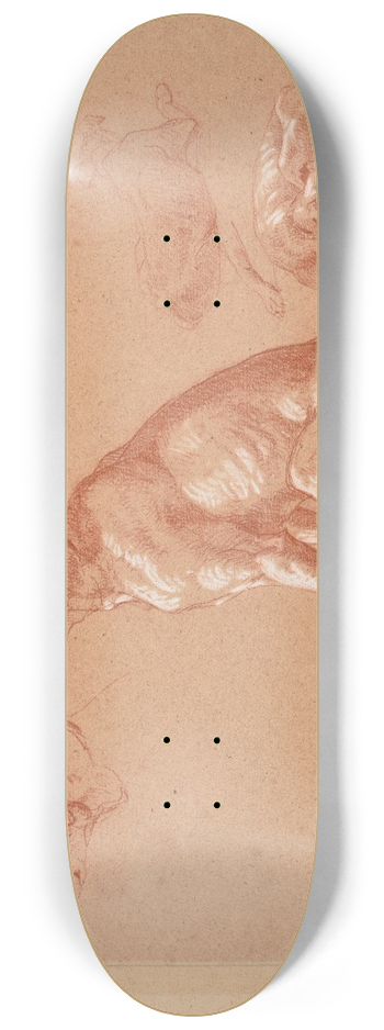 Jacques-Raymond Brascassat - tudes de chiens 8.25 inch art skate deck