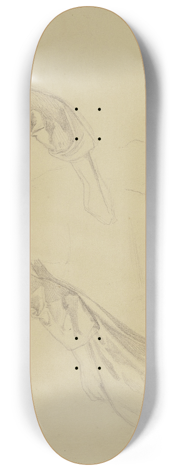 Jakob Becker - Studienblatt; Sitzende Frau, rmel 8.25 inch art skate deck