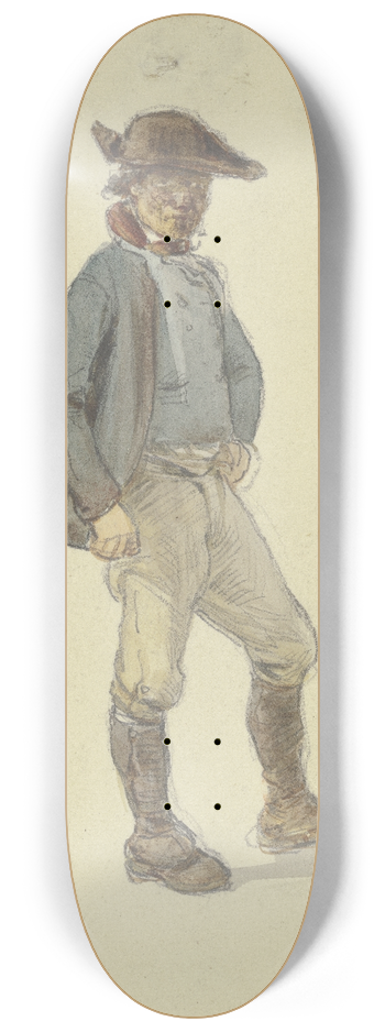 Jakob Frchtegott Dielmann - Stehender Bauer nach rechts 8.25 inch art skate deck