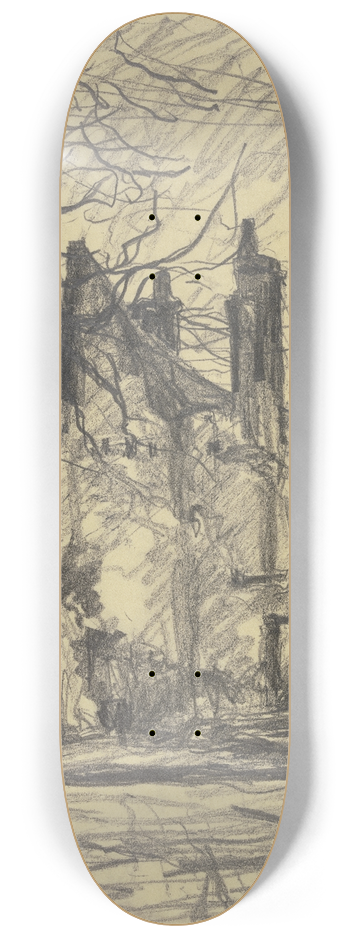 Jakob Nussbaum - Zerschossene Strae in Corbeny 8.25 inch art skate deck