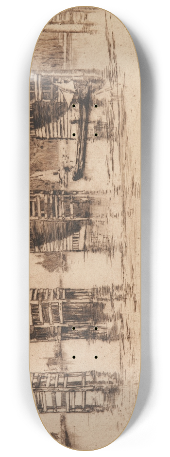 James Abbott McNeill Whistler - Old Putney Bridge 8.25 inch art skate deck