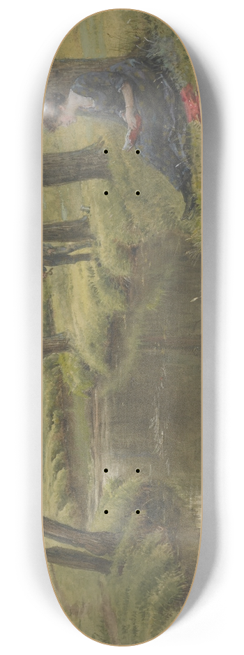 George Goodwin Kilburne - The river 8.25 inch art skate deck