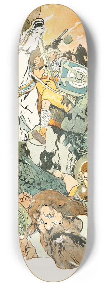 George Hand Wright - Then the awfl fight began 8.25 inch art skate deck