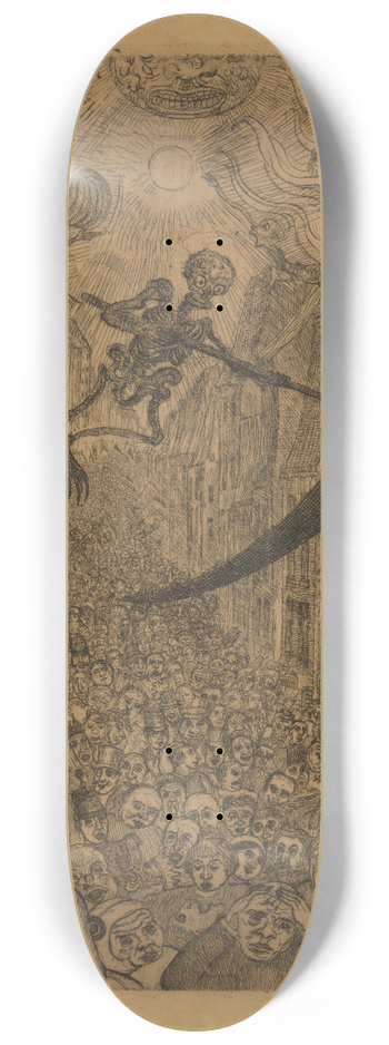 James Ensor - De dood achtervolgt de mensenkudde 8.25 inch art skate deck