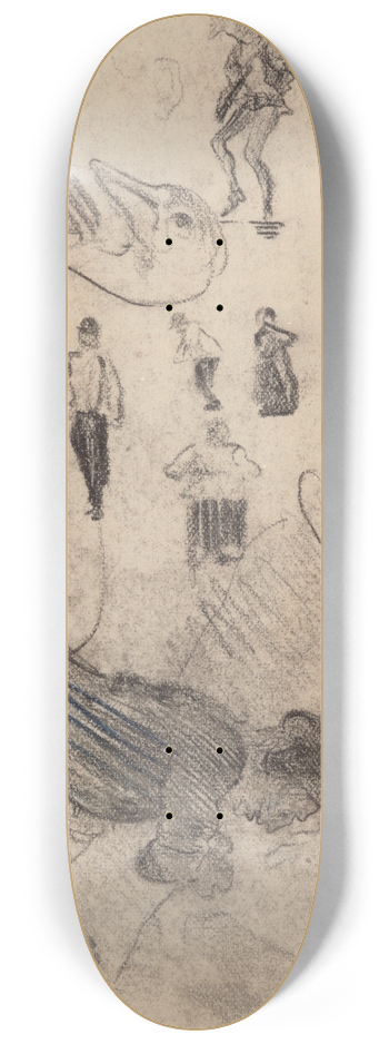 James Ensor - Silhouettes and Grotesque Figures 8.25 inch art skate deck