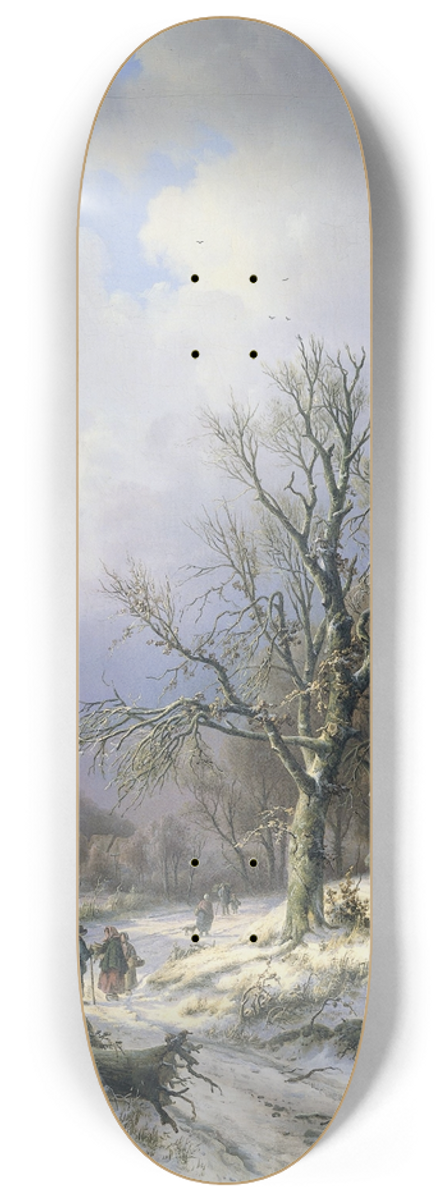 Alexander Joseph Daiwaille - Snow Landscape 8.25 inch art skate deck