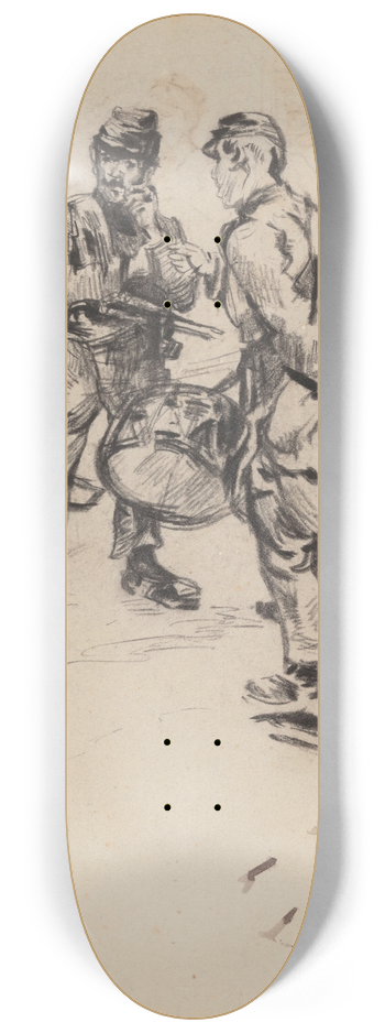 James Ensor - Two Militairy Men 8.25 inch art skate deck