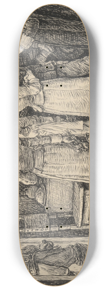George Henry Boughton - The Puritan WeddingInterrupted 8.25 inch art skate deck