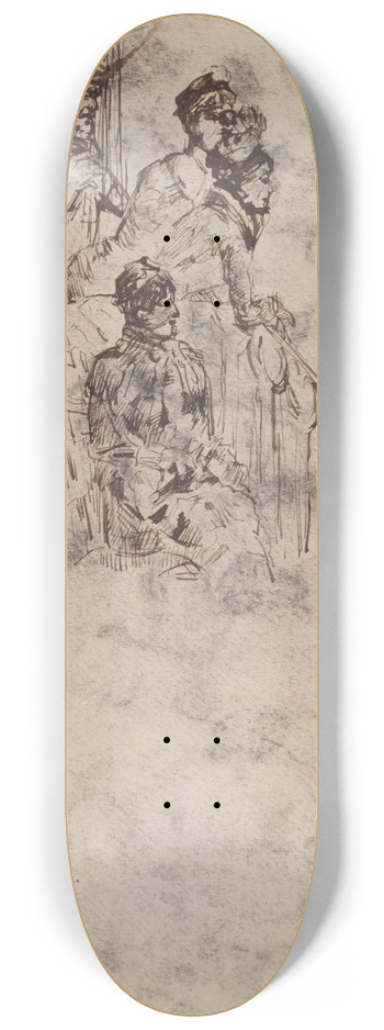 James Ensor - Two Militairy Men 8.25 inch art skate deck