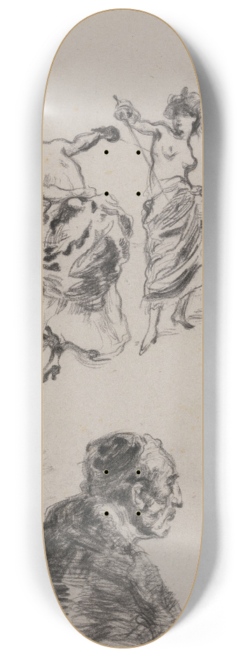 James Ensor - Two Women and a Theologist 8.25 inch art skate deck