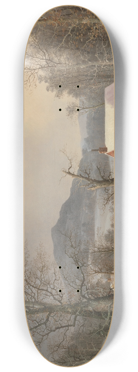 George Henry Durrie - Red School House (Country Scene) 8.25 inch art skate deck