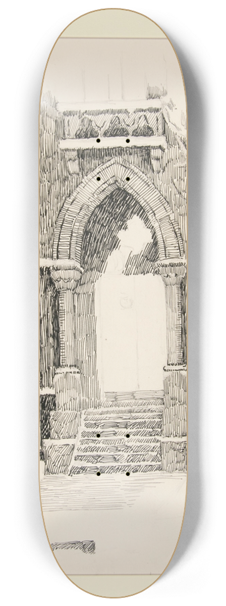 George H. Langzettel - Corner of Library, Yale Art School 8.25 inch art skate deck