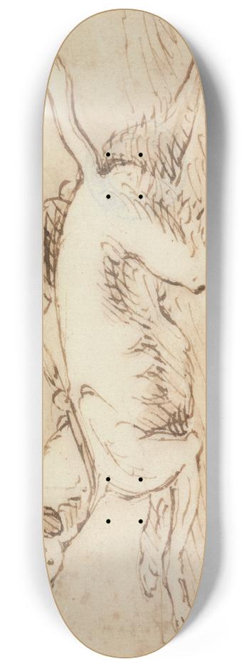 James Seymour - A Hound Tethered to a Tree Stump 8.25 inch art skate deck