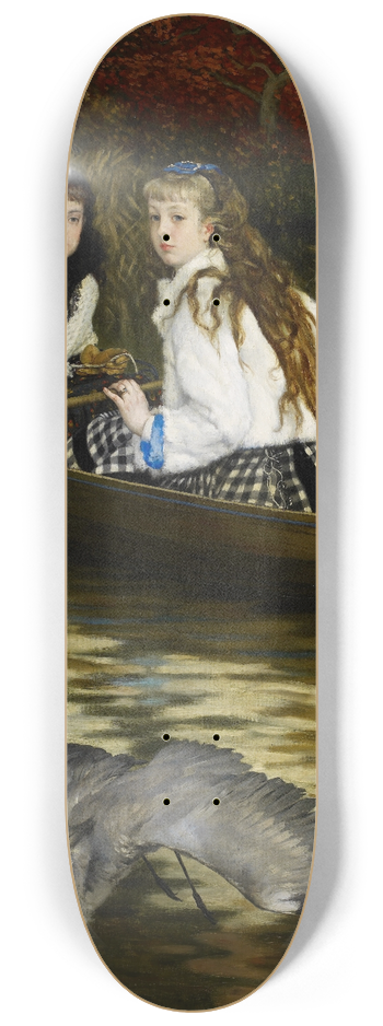 James Tissot - On the Thames, A Heron 8.25 inch art skate deck