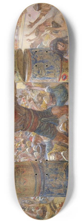 James Tissot - Samson Puts Down the Pillars 8.25 inch art skate deck