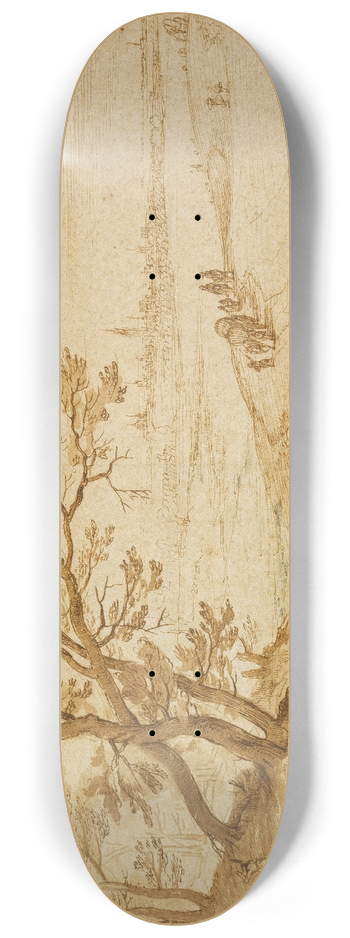 Jan Brueghel The Elder - Landschaft mit Blick auf Antwerpen 8.25 inch art skate deck
