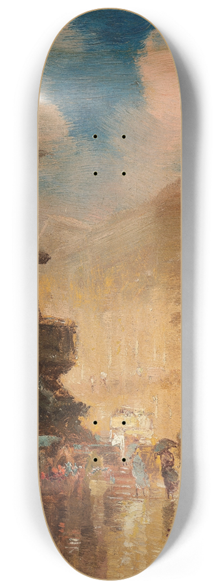 George Hyde Pownall - April Weather, Piccadilly Circus 8.25 inch art skate deck