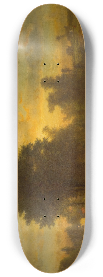 George Inness - Farm at Sundown 8.25 inch art skate deck