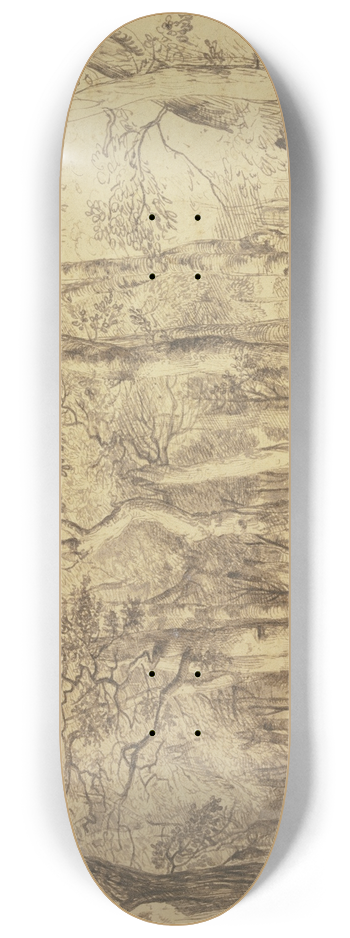Jan Lievens - Das Innere eines Waldes, rechts sitzt ein Maler an der Staffelei 8.25 inch art skate deck