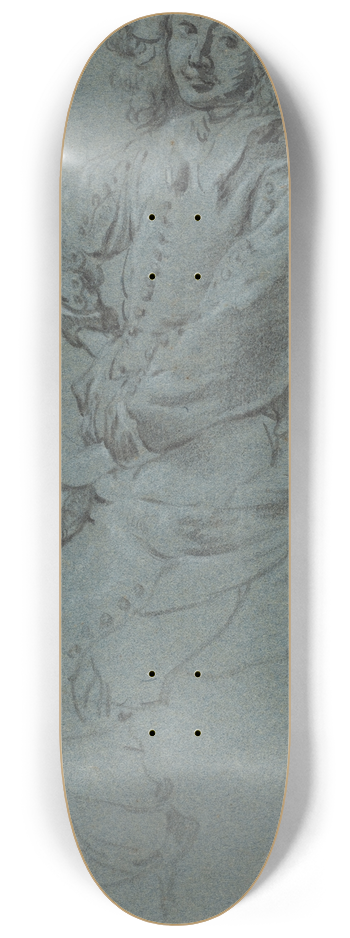 Jan Miel - Seated Cavalier with His Arm Akimbo 8.25 inch art skate deck
