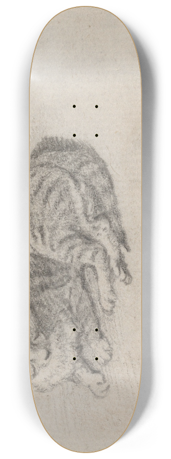 Jan Miel - Study of a Sleeping Cat 8.25 inch art skate deck
