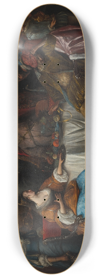 Jan Steen - Esther, Ahasuerus, and Haman 8.25 inch art skate deck