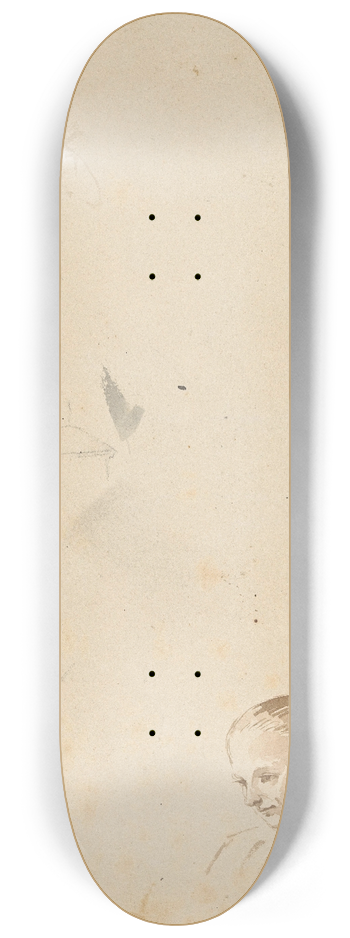 Jan Striening - Twee studies van het hoofd van een meisje 8.25 inch art skate deck