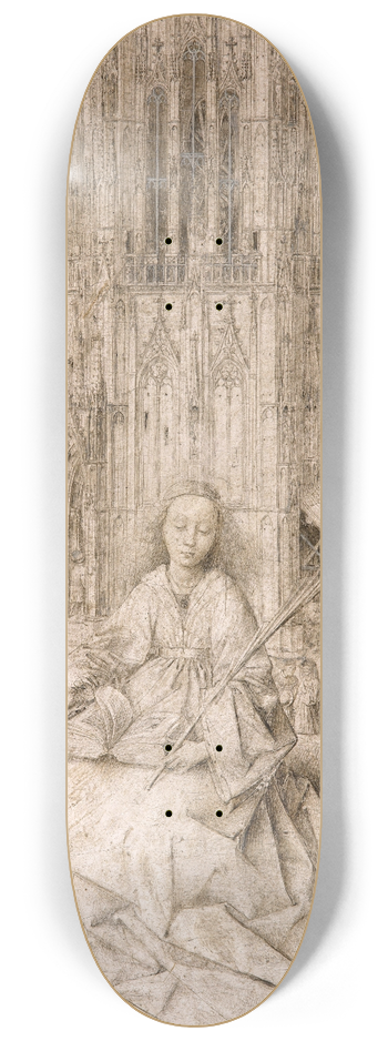 Jan van Eyck - Saint Barbara 8.25 inch art skate deck