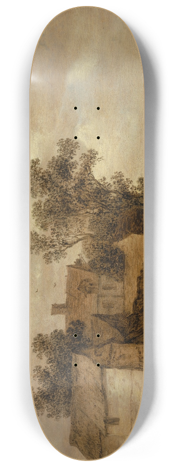 Jan van Goyen - River Landscape 8.25 inch art skate deck