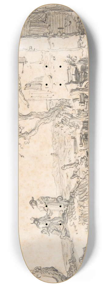 Jan van Goyen - The Water Mill 8.25 inch art skate deck