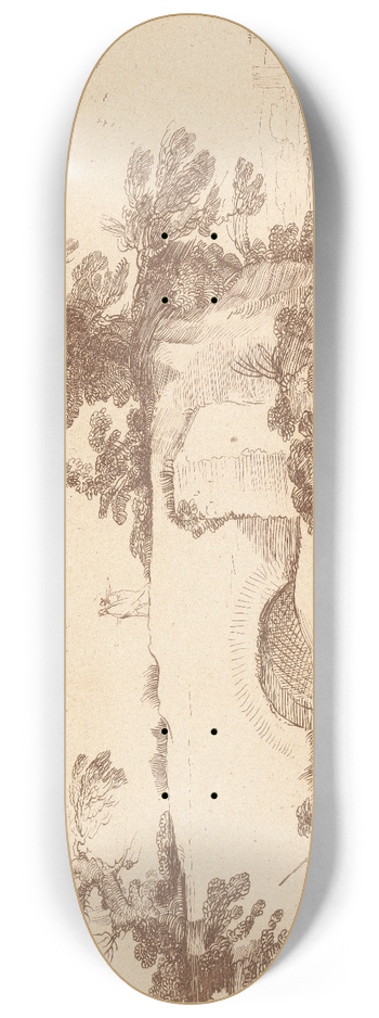 George Knapton - Landscape with figures 8.25 inch art skate deck