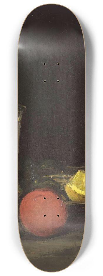 George Leslie Hunter - Still Life Of Fruit And A Wine Glass 8.25 inch art skate deck