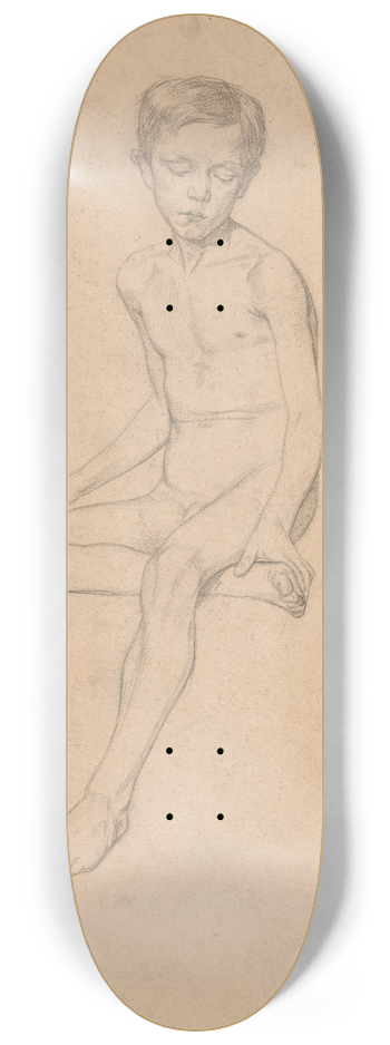Jan Veth - Zittende naakte jongen 8.25 inch art skate deck