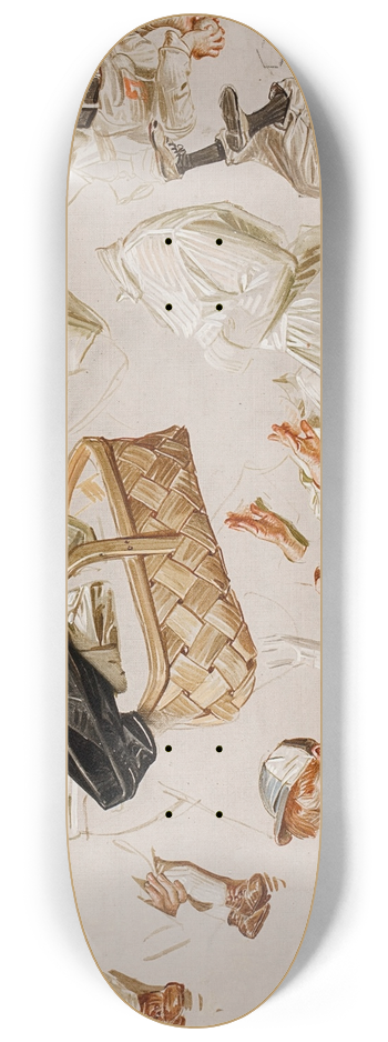 J.C. Leyendecker - Study for the Saturday Evening Post cover, July 3 8.25 inch art skate deck