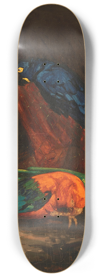 George Luks - Woman with Macaws 8.25 inch art skate deck