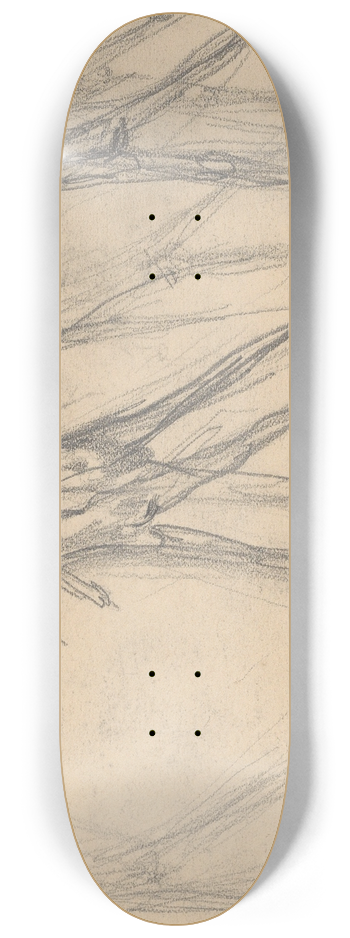George Minne - Page from the Sketchbook with Figure Studies 8.25 inch art skate deck