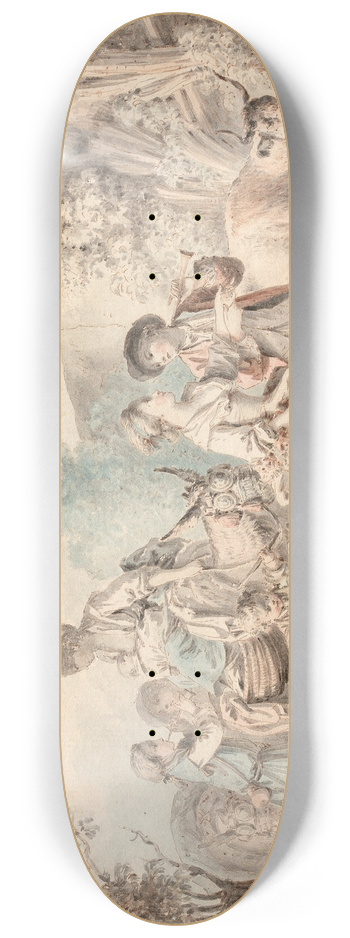 Jean-Baptiste Huet - Le dpart dune foire 8.25 inch art skate deck