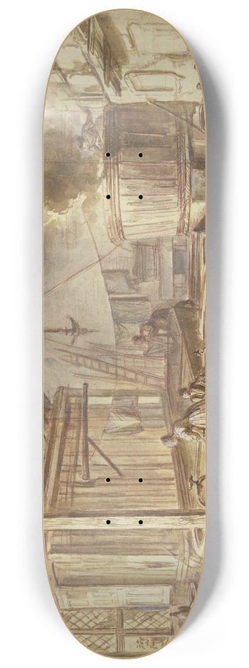 Jean-Baptiste Lallemand - Das Innere einer Waschanstalt 8.25 inch art skate deck