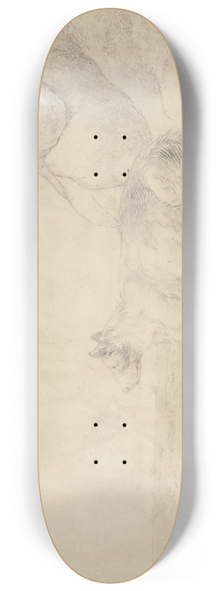 George Morland - Fisherman and Dog Sitting by the Coast 8.25 inch art skate deck