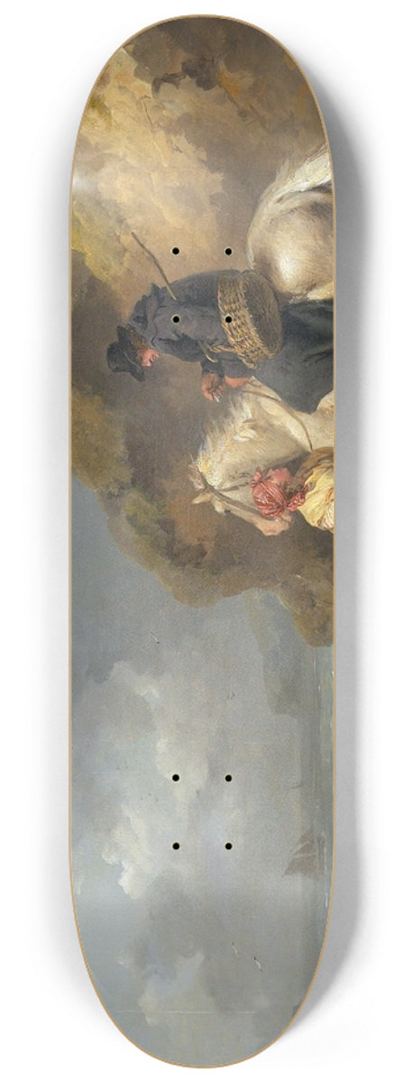 George Morland - Selling Fish 8.25 inch art skate deck