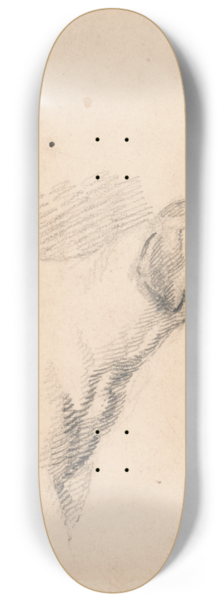 George Morland - Study of a Hound; Head and Shoulders, Facing Right 8.25 inch art skate deck