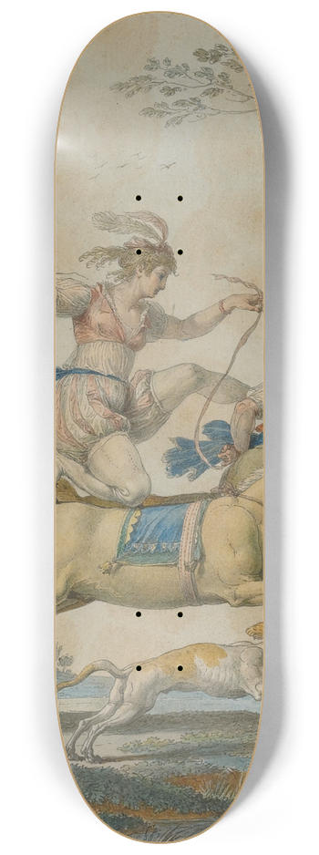 Jean Dmosthne Dugourc - Equestrian Acrobats 8.25 inch art skate deck