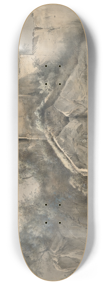 Jean-Jacques de Boissieu - Landscape with Chteau Galliard 8.25 inch art skate deck