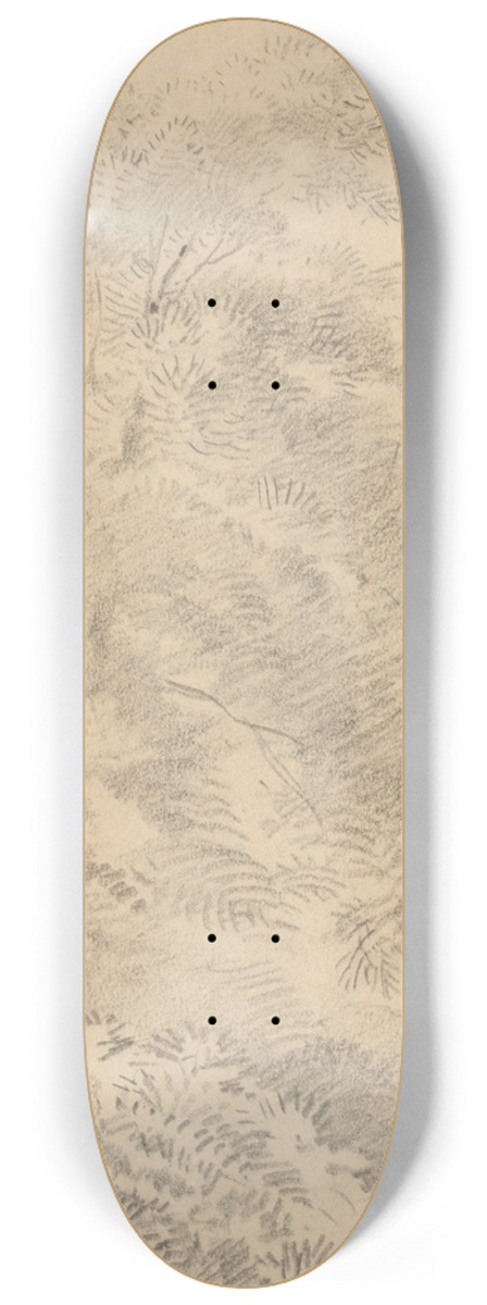 George Richmond - Study of a Tree on a Grassy Bank 8.25 inch art skate deck