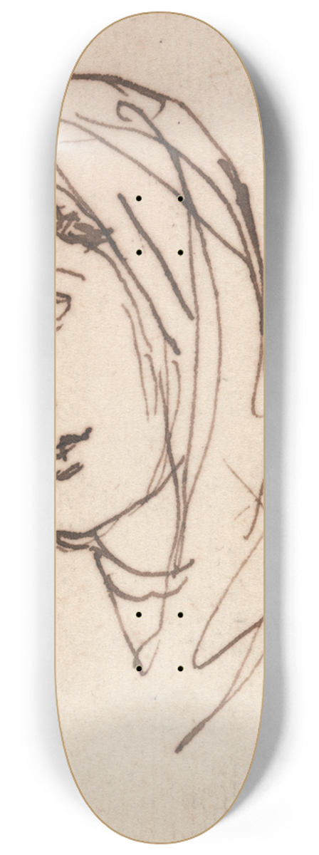 George Romney - A Female Head 8.25 inch art skate deck