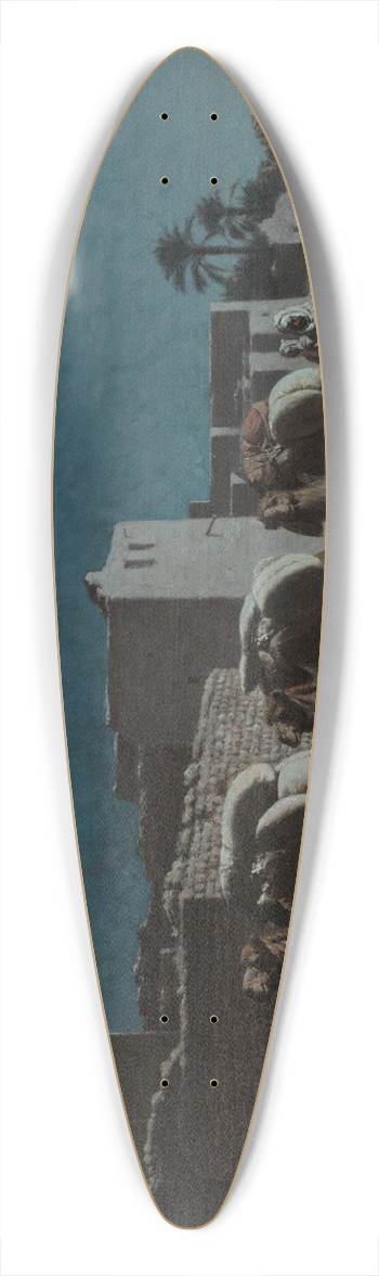 Jean Baptiste Paul Lazerges - Camel Train By Moonlight 39.3 inch art pintail longboard deck