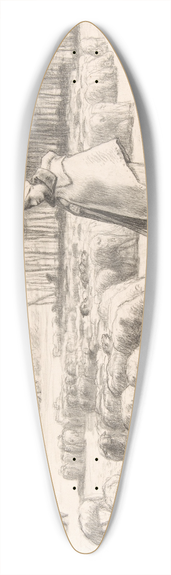 Jean-Franois Millet - A Shepherdess with Her Flock 39.3 inch art pintail longboard deck