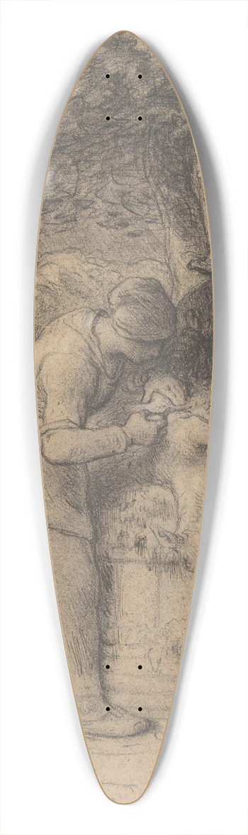 Jean-Franois Millet - Sheepshearing Beneath a Tree 39.3 inch art pintail longboard deck